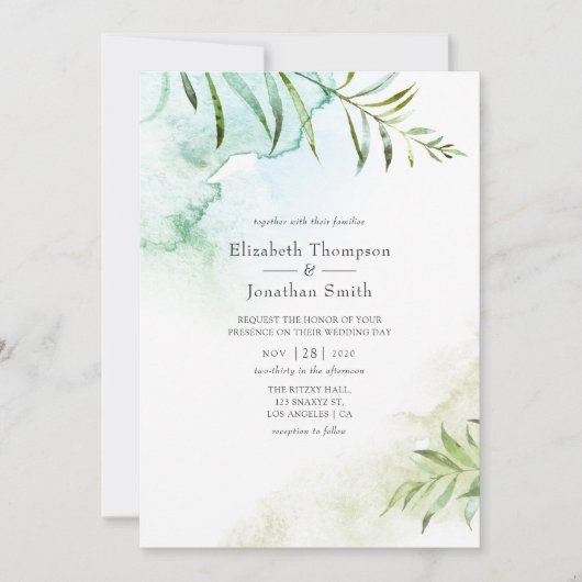 Grüne Hochzeit Einladung (Vorderseite)