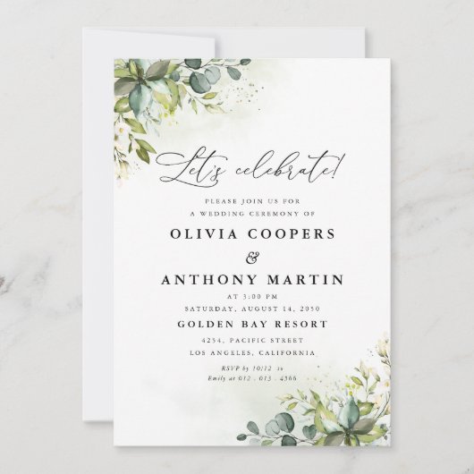 Grüne Hochzeit Einladung (Vorderseite)