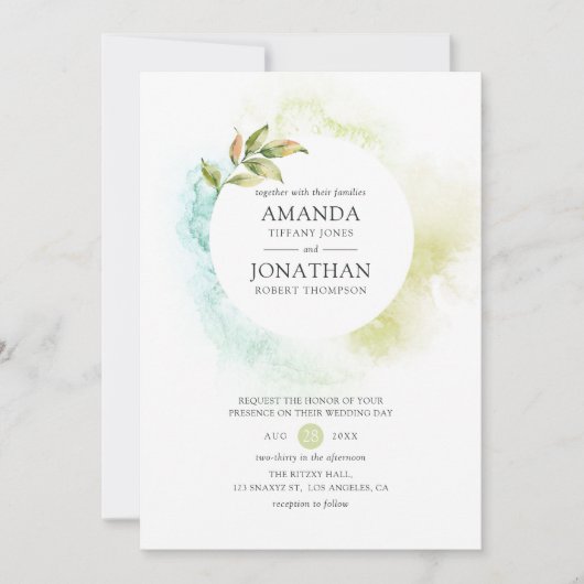 Grüne Hochzeit Einladung (Vorderseite)