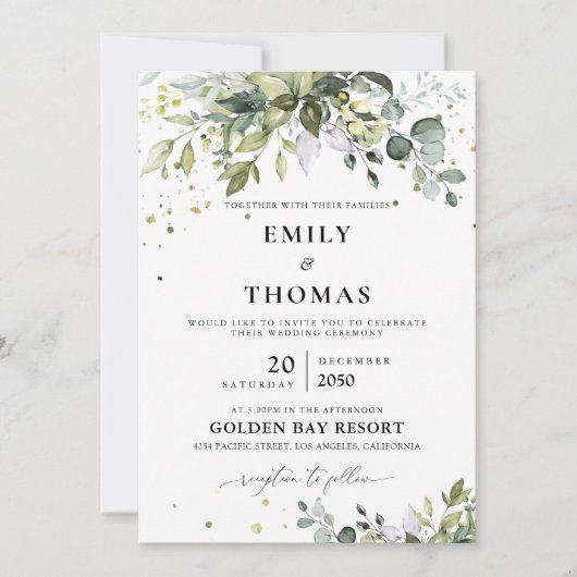 Grüne Hochzeit Einladung (Vorderseite)