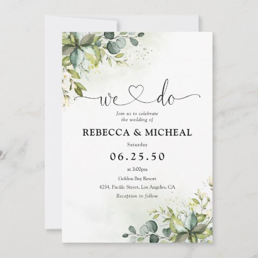 Grüne Hochzeit Einladung (Vorderseite)