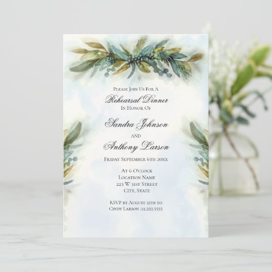 Grüne Hochzeit Einladung (Stehend Vorderseite)