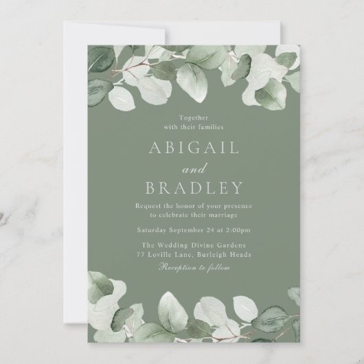 Grüne Hochzeit Einladung (Vorderseite)