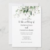 Grüne Hochzeit Einladung elegante Typografie (Vorderseite)