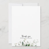 Grüne Hochzeit Einladung elegante Typografie (Rückseite)