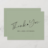 Grüne Hochzeit elegante Drehbuch Dankeskarte (Vorne/Hinten)