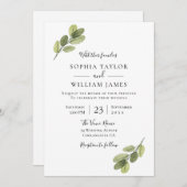 Grüne Hochzeit: Elegante Leaf Hochzeit Einladung (Vorne/Hinten)