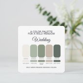Grüne Hochzeit Farbpalette Karte (Stehend Vorderseite)