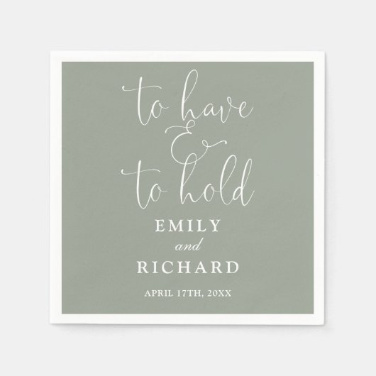 Grüne Hochzeit für Skripte haben und halten Serviette (Vorderseite)