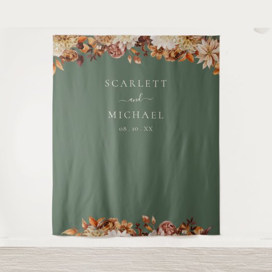 Grüne Hochzeit im Herbst Wandteppich (Vorderseite)