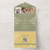 Grüne Hochzeit in Gelb und Gelb All In One Einladung (Innen Boden)