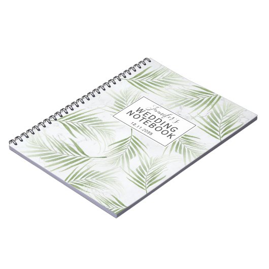 Grüne Hochzeit in tropischen Blättern Notizblock (Linke Seite)