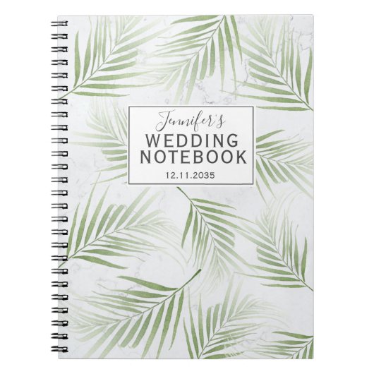 Grüne Hochzeit in tropischen Blättern Notizblock (Vorderseite)