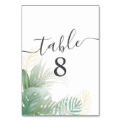 Grüne Hochzeit in tropischen Foliage Tischnummer (Rückseite)