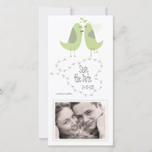 Grüne Hochzeit Liebesvögel Save-the-Date-Fotografi Save The Date
