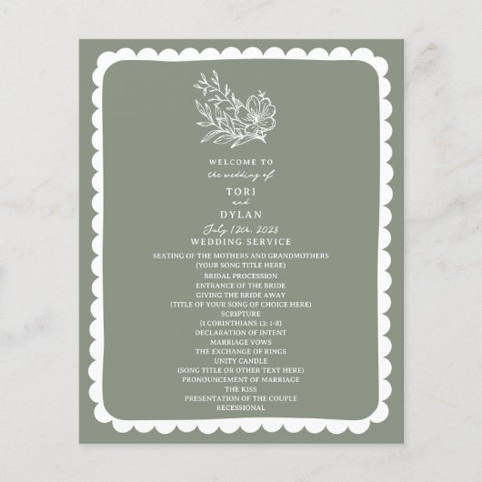Grüne Hochzeit mit Blumenmuster (Vorderseite)