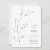 Grüne Hochzeit mit Minimalistischem Olivenöl Einladung (Vorderseite)