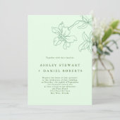 Grüne Hochzeit mit moderner Blumenpracht Einladung (Stehend Vorderseite)