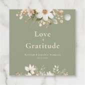 Grüne Hochzeit mit moderner Wasserfarbe Geschenkanhänger (Rückseite)