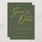 Grüne Hochzeit mit Olivenöl retten das Datum der E Einladung (Vorne/Hinten)