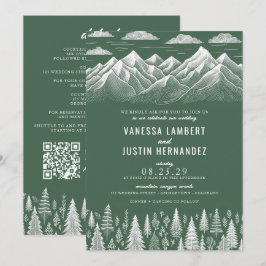 Grüne Hochzeit mit QR-Code Einladung