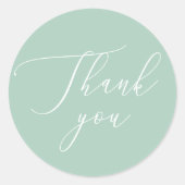 Grüne Hochzeit mit weichem Minz | Kalligraphie Vie Runder Aufkleber (Vorderseite)