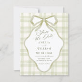 Grüne Hochzeit mit weichen Pastellfarben Save The Date (Vorderseite)