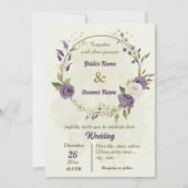 Grüne Hochzeit mit weißer Blüte Einladung (Vorderseite)