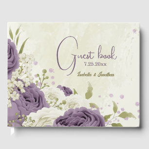 Grüne Hochzeit mit weißer Blüte Gästebuch