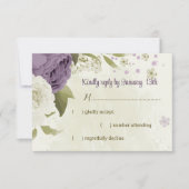 Grüne Hochzeit mit weißer Blüte RSVP Karte (Vorderseite)