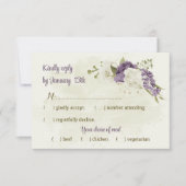 Grüne Hochzeit mit weißer Blüte RSVP Karte (Vorderseite)