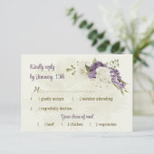 Grüne Hochzeit mit weißer Blüte RSVP Karte (Stehend Vorderseite)