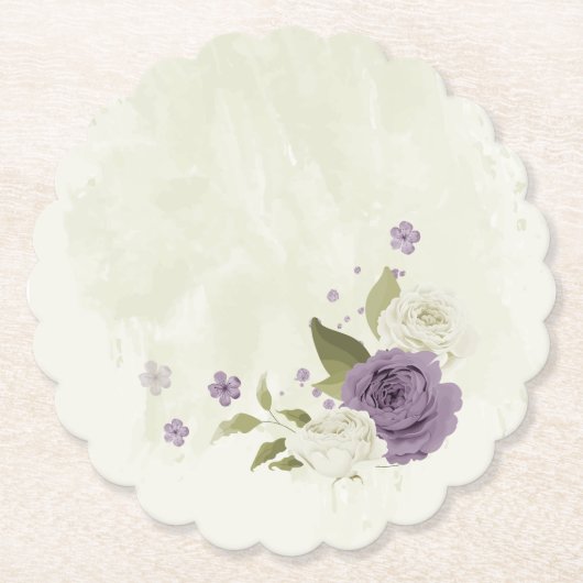 Grüne Hochzeit mit weißer Blüte Untersetzer (Vorderseite)