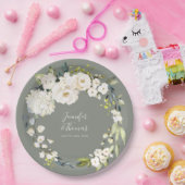 Grüne Hochzeit mit weißer Wasserfarbe Pappteller (Party)