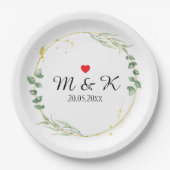 Grüne Hochzeit Pappteller (Vorderseite)