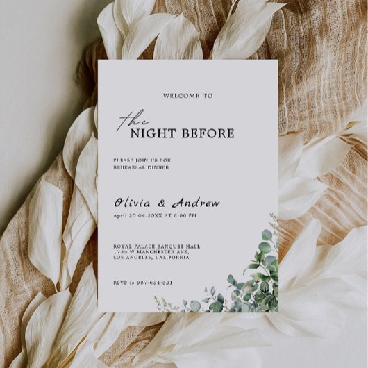 Grüne Hochzeit Probe Abendessen Zeichennacht, Einladung