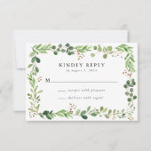 Grüne Hochzeit RSVP Karte (Vorderseite)