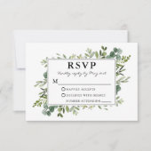 Grüne Hochzeit RSVP Karte (Vorderseite)