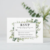 Grüne Hochzeit RSVP Karte (Stehend Vorderseite)
