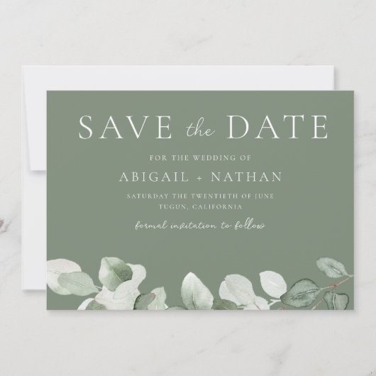 Grüne Hochzeit Save The Date (Vorderseite)