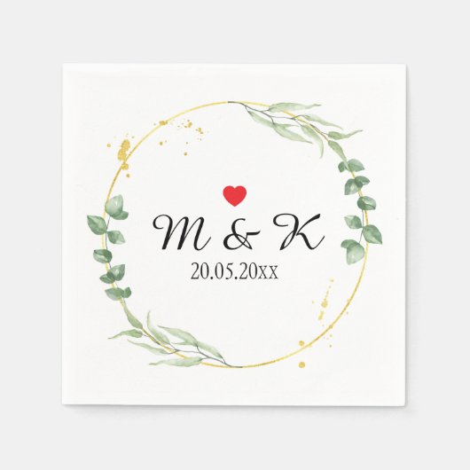Grüne Hochzeit Serviette (Vorderseite)