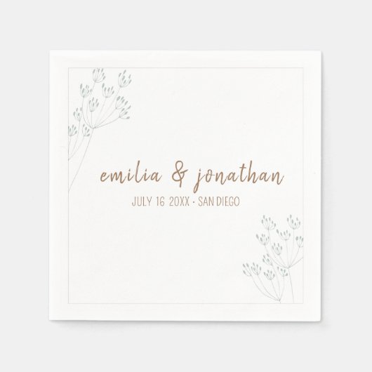 Grüne Hochzeit Serviette (Vorderseite)