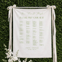 Grüne Hochzeit Sitzordnung Alphabetisch Stoff Wandteppich