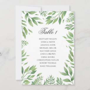 Grüne Hochzeit Sitzordnung Sommer. Botanisch Einladung