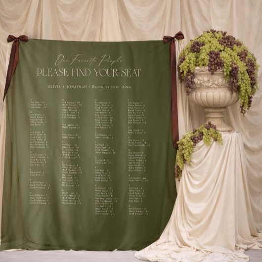 Grüne Hochzeit Sitzplan Alphabetisch Stoff Wandteppich