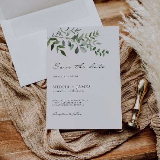 Grüne Hochzeit speichern das Datum der Einladung