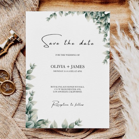 Grüne Hochzeit speichern das Datum der Einladung