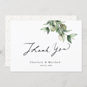Grüne Hochzeit und künstlerische Hochzeit Dankeskarte