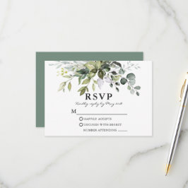 Grüne Hochzeit von Aquarell RSVP Karte