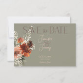 Grüne Hochzeit von Boho Rust & Neutral Fall Save The Date (Vorderseite)